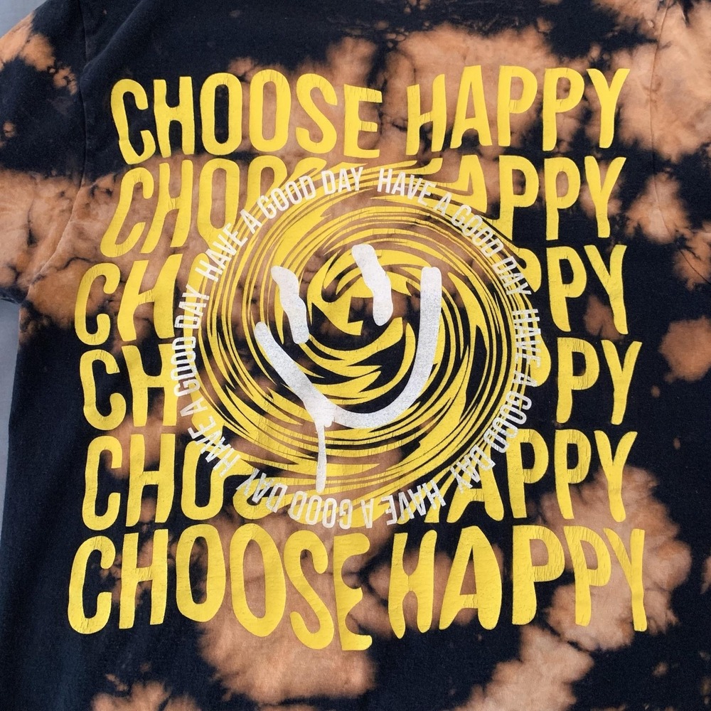 Chemistry Shirt Juniors Medium Tie Dye Smiley Face Choose Happy Graphic Tee
